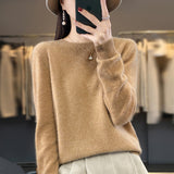 Support Quality Inspection Seamless 100% Pure Wool 2026 Line Ready-On-Line Autumn And Winter New Round Collar Knitted Bottom Sweater
