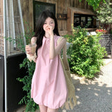 Small Sleeveless Vest Pink Dress Dress Women's Summer 2025 New Beautiful Beach Tidop Skirt Seaside Vacation