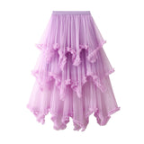 Irregular Net Yarn Cake Half-Dress In Long High-Waisted Thorny Fairy Dress Dress 1279