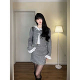 Rich Family Gold Famous Lady Wearing A Small Scented Short Coat With A Half Skirt Short Skirt Spring Two Sets Of Women