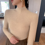 Line Ready-Upwear Wool Blending 2026 Autumn And Winter New High-Necked Solid Color Set-Up Bottom Knitting Shirt