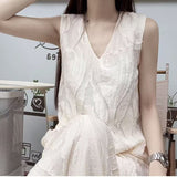 Korean Lace Lace Sleeveless Vest Dress Girl Summer Little Loose Thin Fairy Princess Long Dress