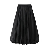 Spring 2025 New High-Rise Thin Flower Thigh Lantern Skirt Mid-Length Skirt Women 0503
