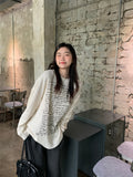 Sweet And Spicy Wind Shoulder Long-Sleeved Letter Printing T-Shirt Girls Spring And Autumn Small Slim Slim Short White Bottom Top