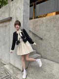 French Rich Gold Set Early Spring Small Fragrant Coat Pony Dress Feel Small Dress Two Sets Of Spring And Autumn