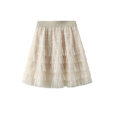 Net Yarn Half-Dress Women's Summer Spring And Autumn Dress New A-Word Cake Skirt Fashion Short Skirt 0010