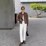 Black Short PU Small Leather Coat Women 2025 Spring And Autumn New Korean Version Of The Fashion Retro Curry Jacket Top