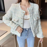 Small Scented Short Coat Woman 2025 New French Design Sense Fashion Temperament Tidly Chic Long-Sleeved Top