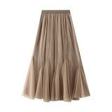 2025 Autumn Vintage Fall Dress Slim Swing Fishtail Skirt Women Fashion A Word Morphine Half Dress 1909