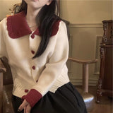 New Year's Christmas Red Sweater Women's Autumn 2026 New Doll-Neck Collidered Jacket Autumn And Winter