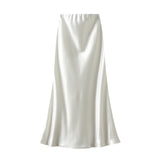 Temperament Pressure Folded Bare-Faced Fishtail Half-Dress Girl Spring Hanging Thin Bag-Butbice Long Dress 9836