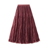 Fairy Temperament Mesh Dress Dress Girl 2026 Spring And Summer High-Waist A Word Folded Loose Big Swing Skirt 0915