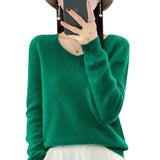First-Line Ready-Sheed Seamless 100% Pure Wool 2026 Autumn And Winter New Short V-Neck Knitted Bottom Sweater