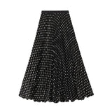 Japan-Korea Temperament Wave Point 100-Fold Skirt 2026 Spring And Summer New High-Rise Thin Large Swing Half-Dress Woman D9908
