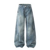 Workwear Trousers Loose Scissors Jeans Men And Women Retro Water Wash Broad Leg Trend New Casual Trousers