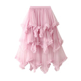 Irregular Net Yarn Cake Half-Dress In Long High-Waisted Thorny Fairy Dress Dress 1279