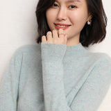 Cashmere 2026 Autumn And Winter New Lady Body Repair Semi-High-Necked Solid-Color Short-Case Knitted Sweater