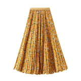 Folded Flowers Half-Dress Women 2026 Spring And Summer New High-Rise Umbrella Skirt Swing 100 Folding Long Skirt D9908