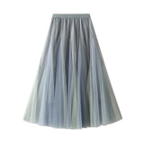 Double-Layer Croobedging Skirt Fresh Mesh Awning Skirt Women 2025 Spring Dress Gradually Transformed Skirt Skirt 1830