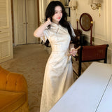 High Sense Of New Chinese Style Dress Women Summer New High-End Temperament Slim Dress Cheongsam Dress