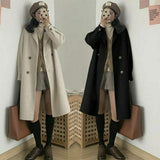 Spring And Autumn Thin Cardigan Coat Woman Hepburn Hair Coat Korean Version Of The Loose Small Man's Coat Long