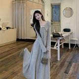 French Suit Irregular Temperament Knitted Top High Waist Half-Dress Girl Spring And Autumn Two Sets Feel Thin