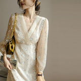 Large-Size Fat Mm French Retro Tea Dress Early Autumn Women's High-End Famous Temperament Floral Dress Design Sense