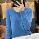 First-Line Ready-Sheed Seamless 100% Pure Wool 2026 Autumn And Winter New Short V-Neck Knitted Bottom Sweater