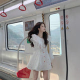 Sweet Doll Dress Cute Design Loose Spring New Age-Down Print Long Sleeves Thin Skirt Dress Dress Dress Woman
