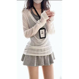 Great-Looking White Hoodie Half-Dressed Dress Women's Summer 2026 New Early Spring Han Eds To Wear A Suit Skirt