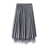 On Both Sides Of The Reverse Wear Irregular Mesh Velvet Gold Velvet Half Skirt 2025 Autumn And Winter New 8823