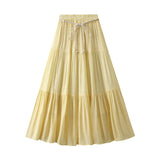Cotton Cake Skirt Dress Half-Dress Slim Feeling A Long Dress Girl Summer Long Splicing Big Swing Skirt 9935