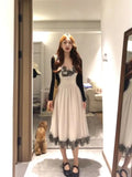 Pure-Want-Style Lace Lace Lace Waist Thin Sling Dress With Knitted Cardigan Summer New Two-Piece Set Of Women