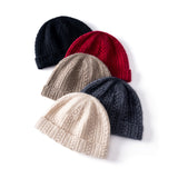Cashmere Autumn And Winter New Twisting Flower Wool Cap Warm Ears Knitted Cold Hat