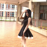 Thousand Gold Style Small Black Dress Dress Women's Summer High-End Birthday Party Dress Skinless Waistcoat Dress