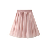 Half-Body Skirt Spring And Summer 2025 New Female Korean Version Of High-Rise Thin Short A-Character Mesh Dress Short Skirt A013