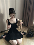 French Temperament Hepburn Wind Waist Skirt Thin Vest Sling Dress Women Summer Small A Skirt Skirt