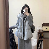 Three-Piece Korean Style Temperament Fashion Sense Letter Embroidered Vest Cotton Suit + Turtleneck Sweater + Knitted Trousers