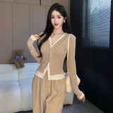 Large-Size Fatmm200 Pounds Of Broad Leg Pants Two Sets Of 2026 Autumn Fashion Age-Old Meat Masked Thin Suit Woman