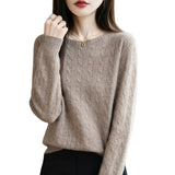 A Line Of Ready-Hearing Wool Blended 2026 Autumn And Winter Women's New Loose Neck Twisted Collars In The Head Of The Bottom Knitting Shirt
