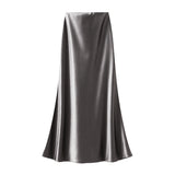 Thickened Gold Denice Half-Dress Woman 2025 Autumn And Winter High-Rise Thin Fishtail Skirt Dress 9986