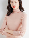 Fine Wool 2026 Autumn And Winter New Women's Body Stacked Elastic Solid Color Short Knitted Bottom Sweater