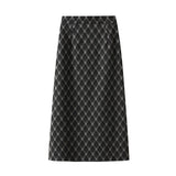 Lattice Haired Half-Dress Woman 2025 Autumn And Winter Loose Thin Crobrow Long A-Word Bag Hip Skirt 9153