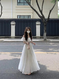 French Temperament Lotus Leaf Side Shoulder Dress Women 2025 Summer New Waist Temperament Reduction Long Dress
