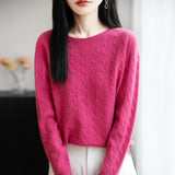 A Line Of Ready-Hearing Wool Blended 2026 Autumn And Winter Women's New Loose Neck Twisted Collars In The Head Of The Bottom Knitting Shirt