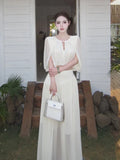 Fashion Light Luxury Hollow Two Sets Of Women's Spring 2026 New French Atmosphere Repair Body Dress Thin Half Skirt Set
