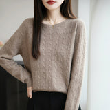 A Line Of Ready-Hearing Wool Blended 2026 Autumn And Winter Women's New Loose Neck Twisted Collars In The Head Of The Bottom Knitting Shirt