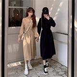 Spring And Autumn 2025 New Sweet Wood Ear Dress Female Students Long Sleeves Korean Version Of Thin Long A Skirt Tide