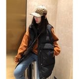 2025 Autumn And Winter New Korean Version Of The Large Code Of The Long Down Cotton Vest Women's Shoulders Loose Horse Clip Jacket Tide