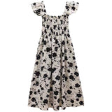Hepburnian Small Flying Sleeve Dress Long Super Fairy Slimming High-Waisted Small Sweet Floral French Dress